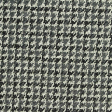 Black Houndstooth Knit, Polyester, 250 gsm