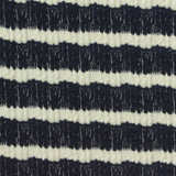 Navy Horizontal-Stripe Crepe, Poly-Viscose