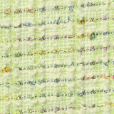 Light Green Horizontal-Stripe Bouclé, Poly-Cotton — texture