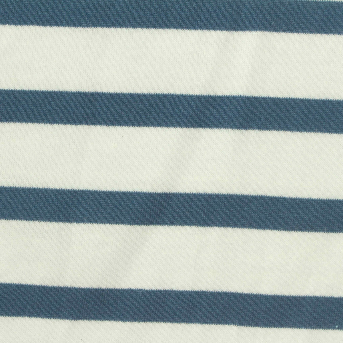 Blue Horizontal-Stripe Jersey Knit, Cotton, 150 gsm