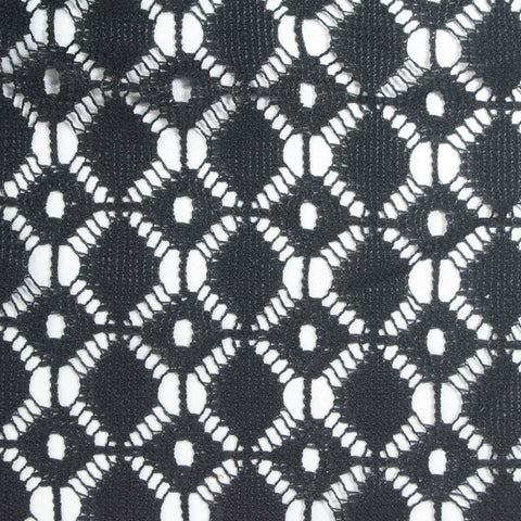 Black Openwork-Diamond Lace, Polyester