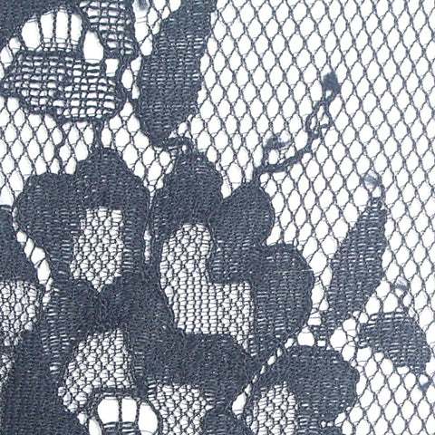 Black Floral Lace, Nylon-Cotton