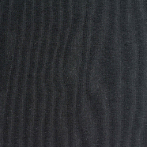 Cotton Stretch Rib Knit Fabric, 280 gsm, 150 cm — Black