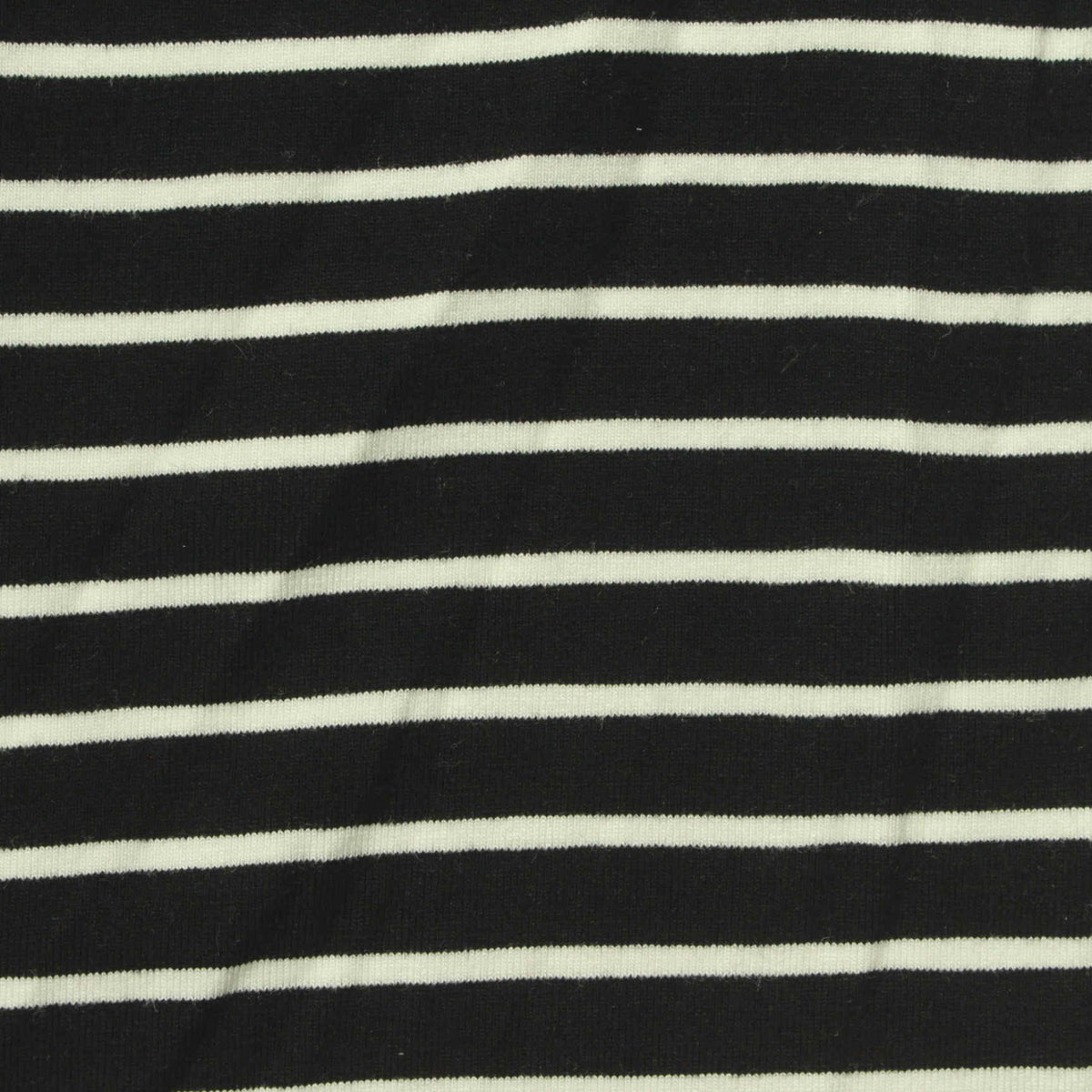 White Horizontal-Stripe Jersey Knit, Viscose, 280 gsm