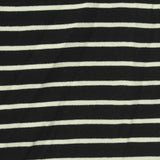 White Horizontal-Stripe Jersey Knit, Viscose