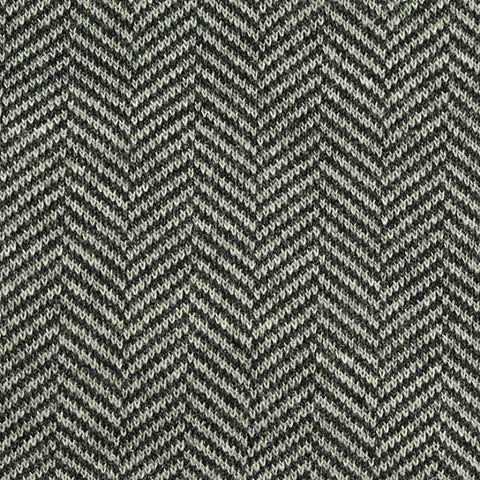 Grey Herringbone Interlock Knit, Poly-Viscose