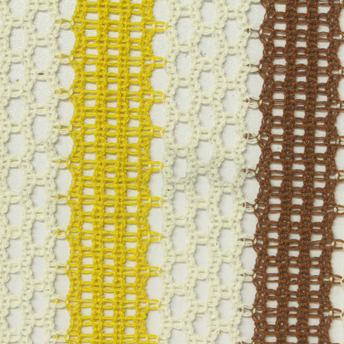 Yellow Vertical-Stripe Chunky Knit, Poly-Cotton
