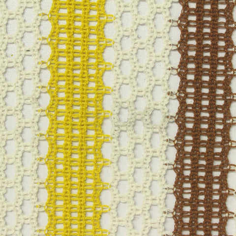 Yellow Vertical-Stripe Chunky Knit, Poly-Cotton
