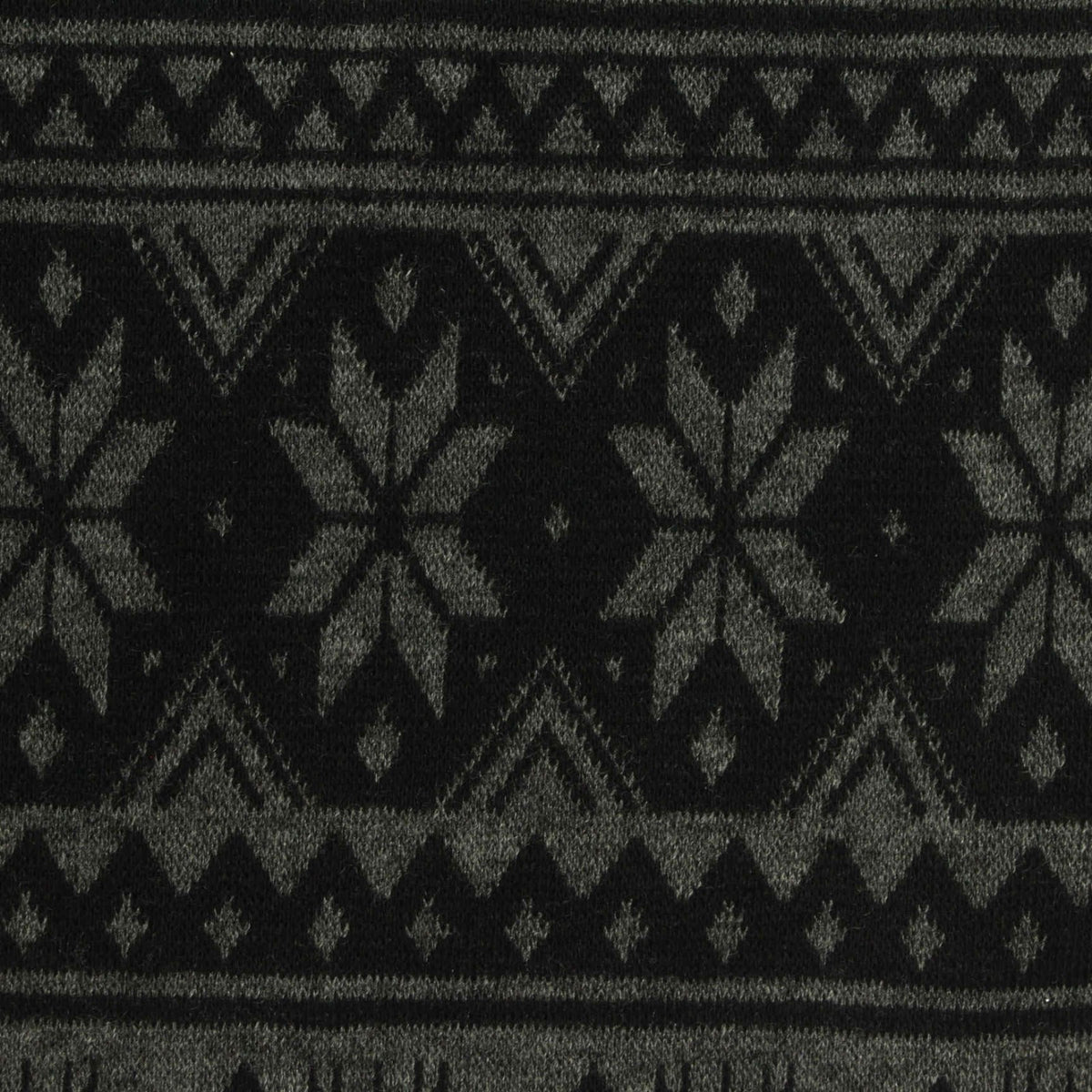 Dark Grey Geometric-Star Jacquard, Poly-Viscose
