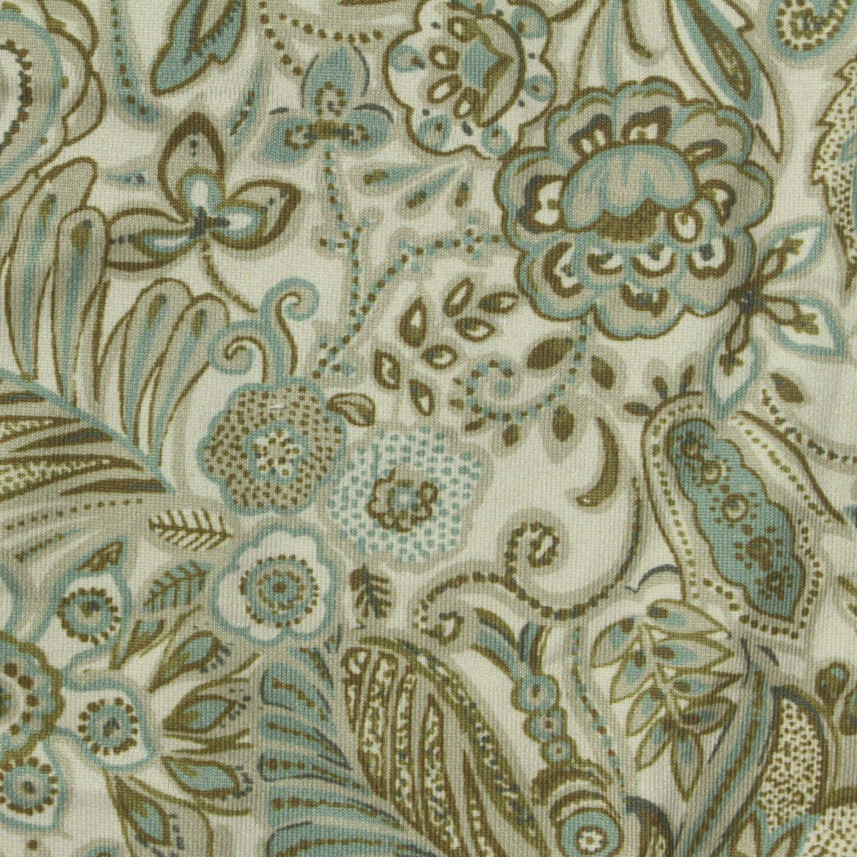Teal Bold-Floral Milk Silk Knit, Polyester