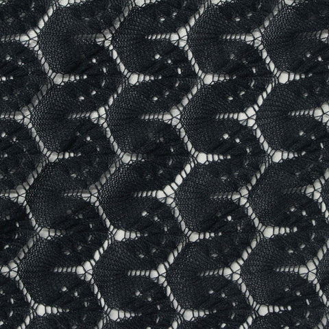 Black Openwork Lace, Polyester, 132 gsm