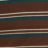 Brown Horizontal-Stripe Rib Knit, Cotton