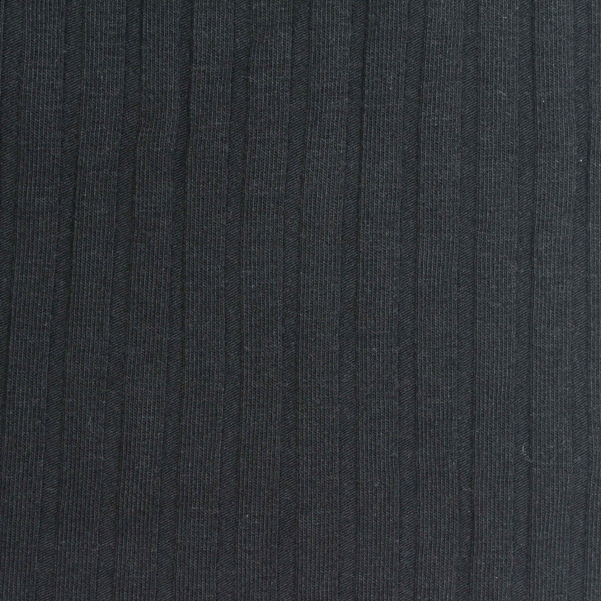 Cotton Polyester Stretch Rib Knit Fabric, 230 gsm, 135 cm — Black