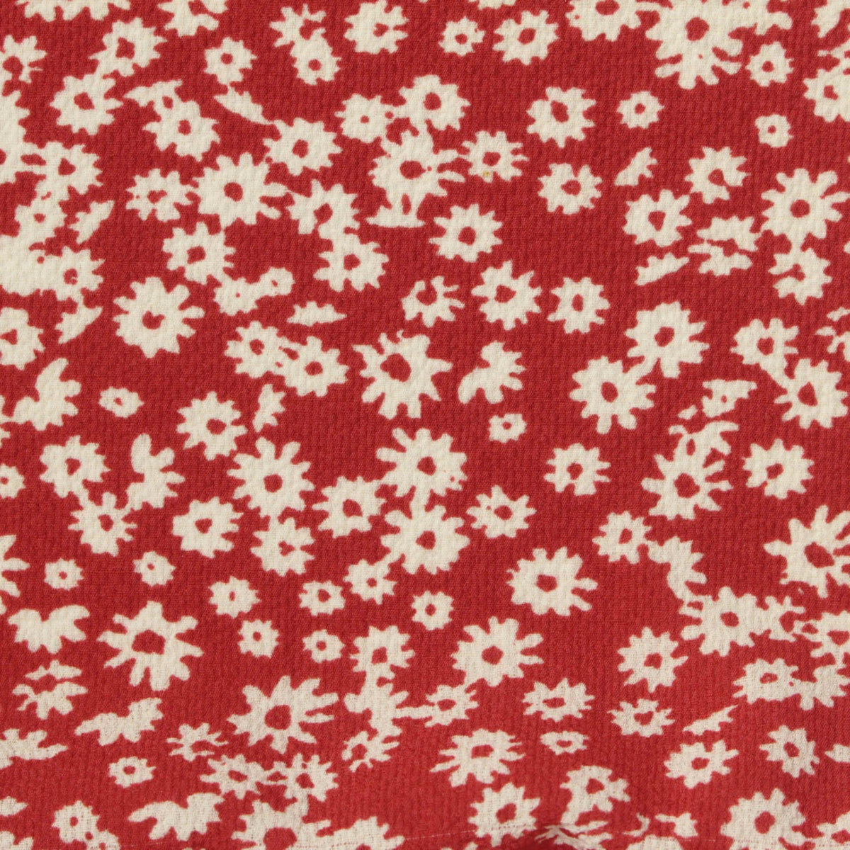 White Floral Chiffon, Polyester, 114 gsm