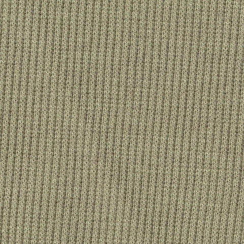 Polyester Cotton Stretch Rib Knit Fabric, 260 gsm, 100 cm — Khaki