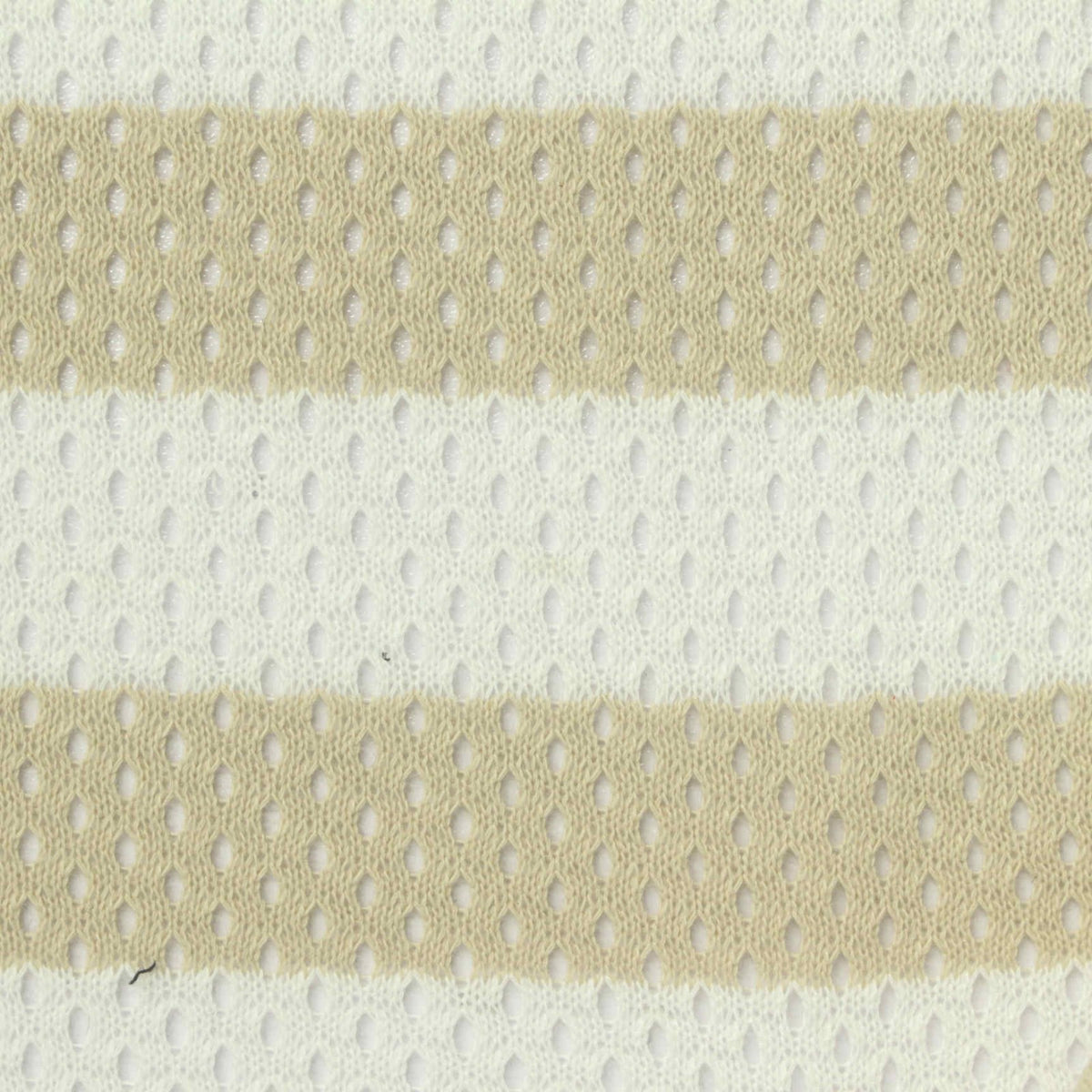 White Horizontal-Stripe Chunky Knit, Polyester, 215 gsm