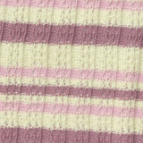 Cream Horizontal-Stripe Rib Knit, Poly-Cotton