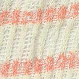 Peach Horizontal-Stripe Rib Knit, Polyester — texture