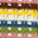 Pink Horizontal-Stripe Chunky Knit, Polyester — texture