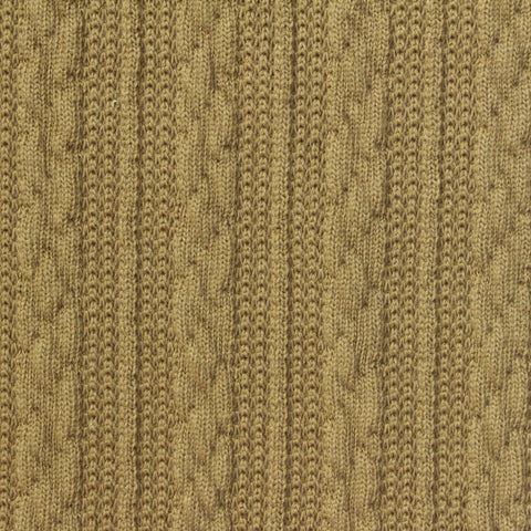 Jacquard Polyester Stretch Chunky Knit Fabric, 391 gsm, 155 cm — Khaki