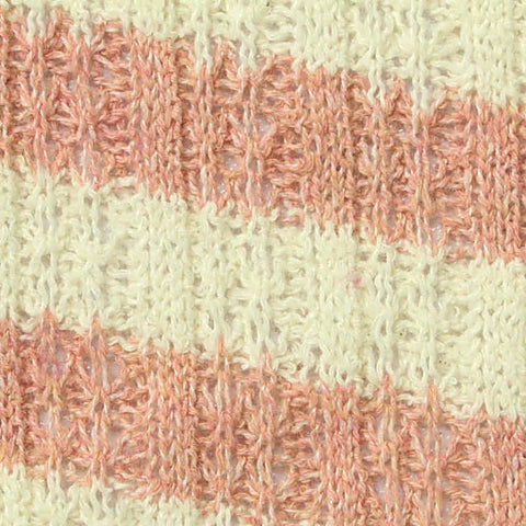 Peach Stripes Rib Knit, Poly-Cotton