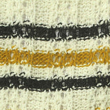 White Horizontal-Stripe Rib Knit, Poly-Cotton — texture