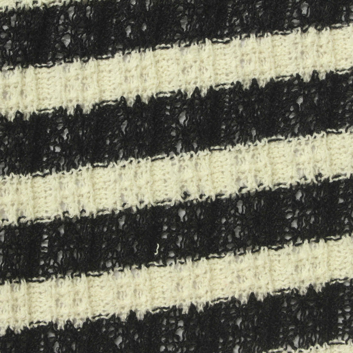Black Horizontal-Stripe Rib Knit, Poly-Cotton, 223 gsm