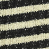 Black Horizontal-Stripe Rib Knit, Poly-Cotton