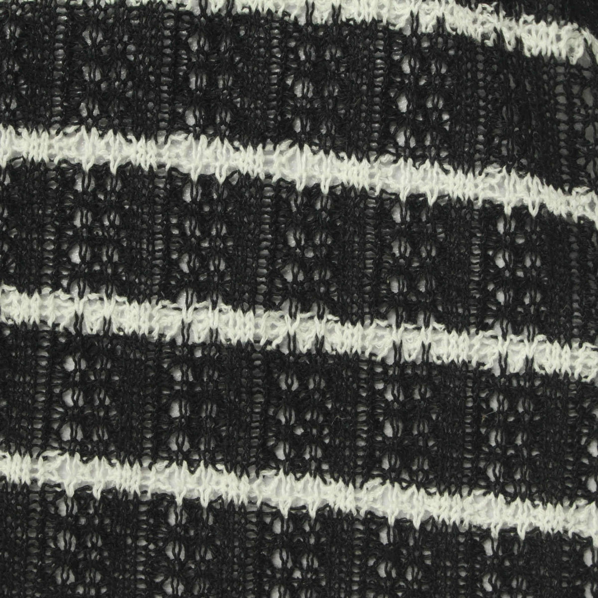 Black Horizontal-Stripe Rib Knit, Polyester, 198 gsm