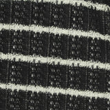 Black Horizontal-Stripe Rib Knit, Polyester