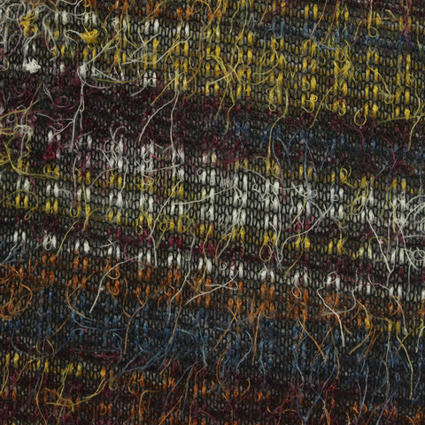 Yellow Horizontal-Stripe Chunky Knit, Polyester, 165 gsm