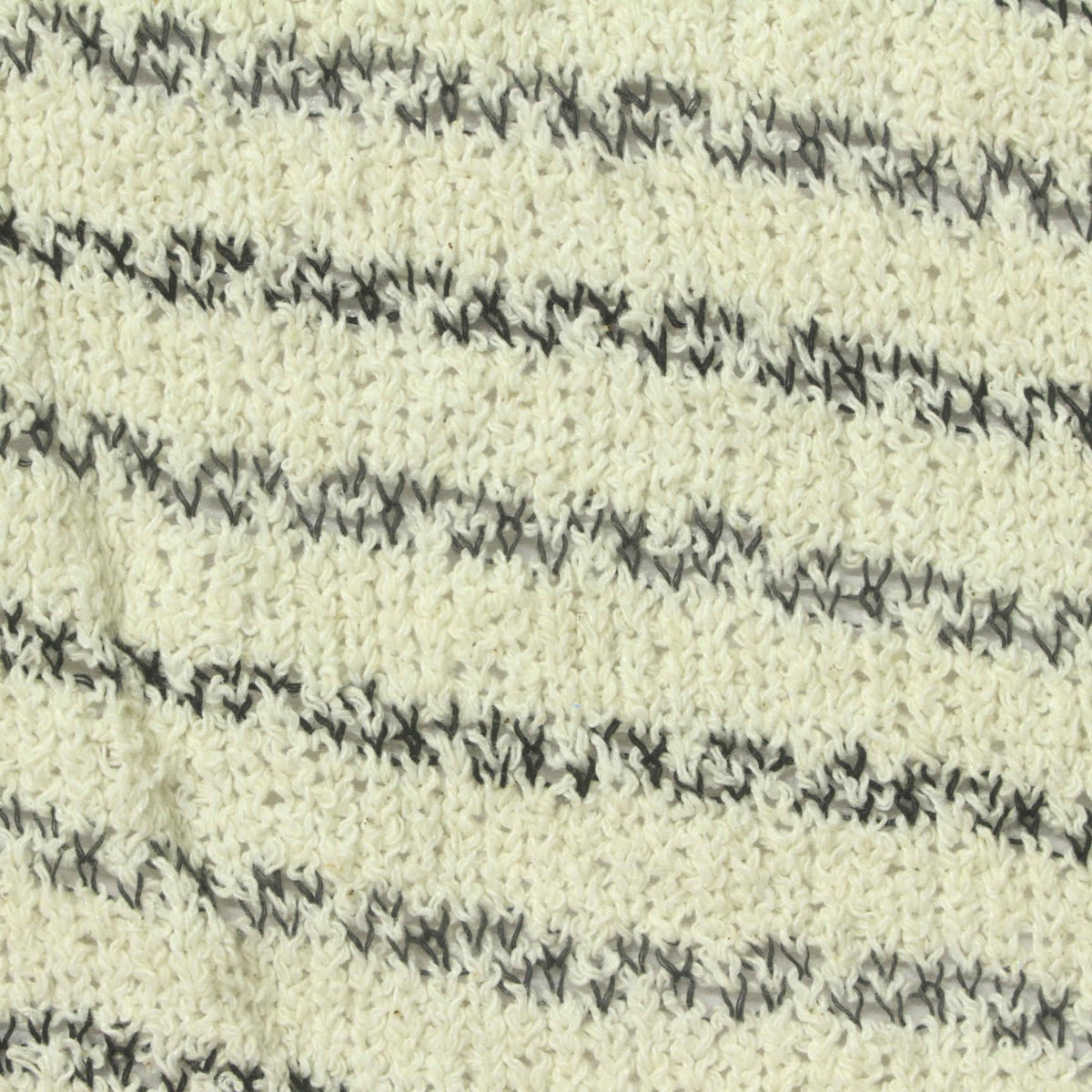 Dark Grey Horizontal-Stripe Chunky Knit, Poly-Cotton, 310 gsm