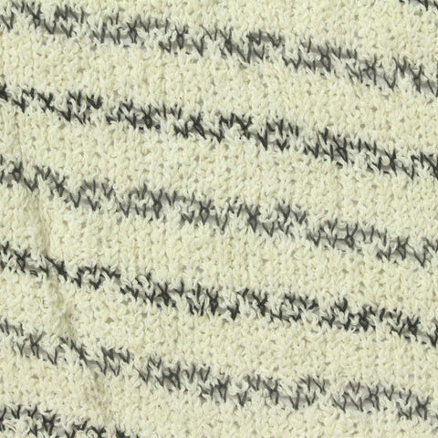 Dark Grey Horizontal-Stripe Chunky Knit, Poly-Cotton, 310 gsm