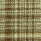 Brown Plaid Interlock Knit, Poly-Viscose — texture