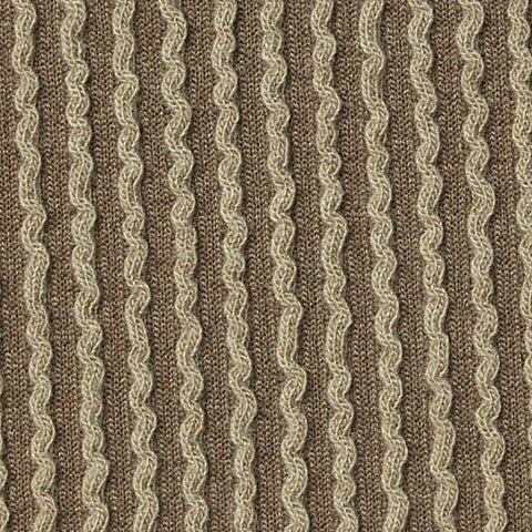 Brown Vertical-Stripe Jersey Knit, Poly-Viscose
