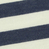 Navy Horizontal-Stripe French Terry, Viscose-Poly — texture