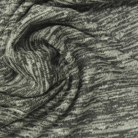 Heather Grey Marl Chunky Knit, Viscose-Poly, 147 gsm