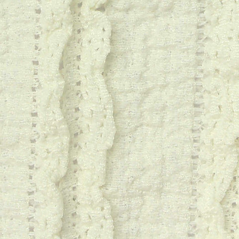 Cream Vertical-Stripe Crepe, Polyester