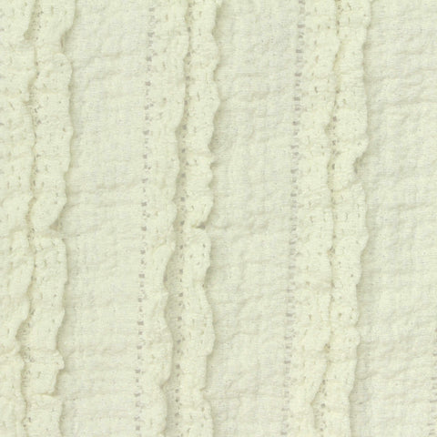 Cream Vertical-Stripe Crepe, Polyester