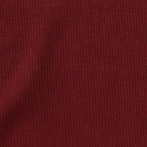 Polyester Cotton Stretch Rib Knit Fabric, 286 gsm, 128 cm — Red