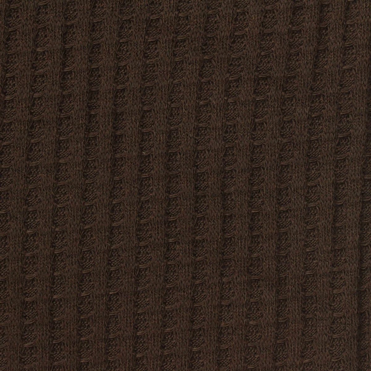 Brushed Polyester Viscose Stretch Waffle Knit Fabric, 236 gsm, 154 cm — Brown