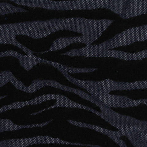Black Animal Print Mesh, Nylon