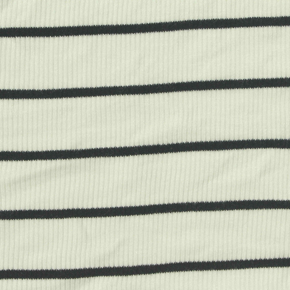 Black Horizontal-Stripe Rib Knit, Viscose, 250 gsm, 125 cm