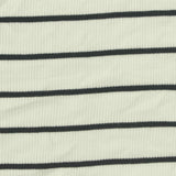 Black Horizontal-Stripe Rib Knit, Viscose