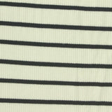 Cream Horizontal-Stripe Rib Knit, Viscose
