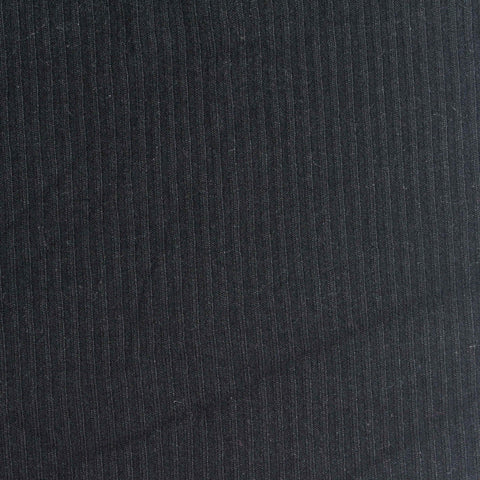 Dark Grey Pinstripe Rib Knit, Viscose, 300 gsm