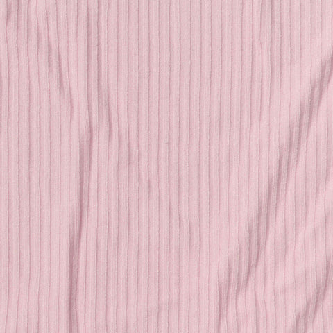 Viscose Stretch Rib Knit Fabric, 291 gsm, 134 cm — Pink