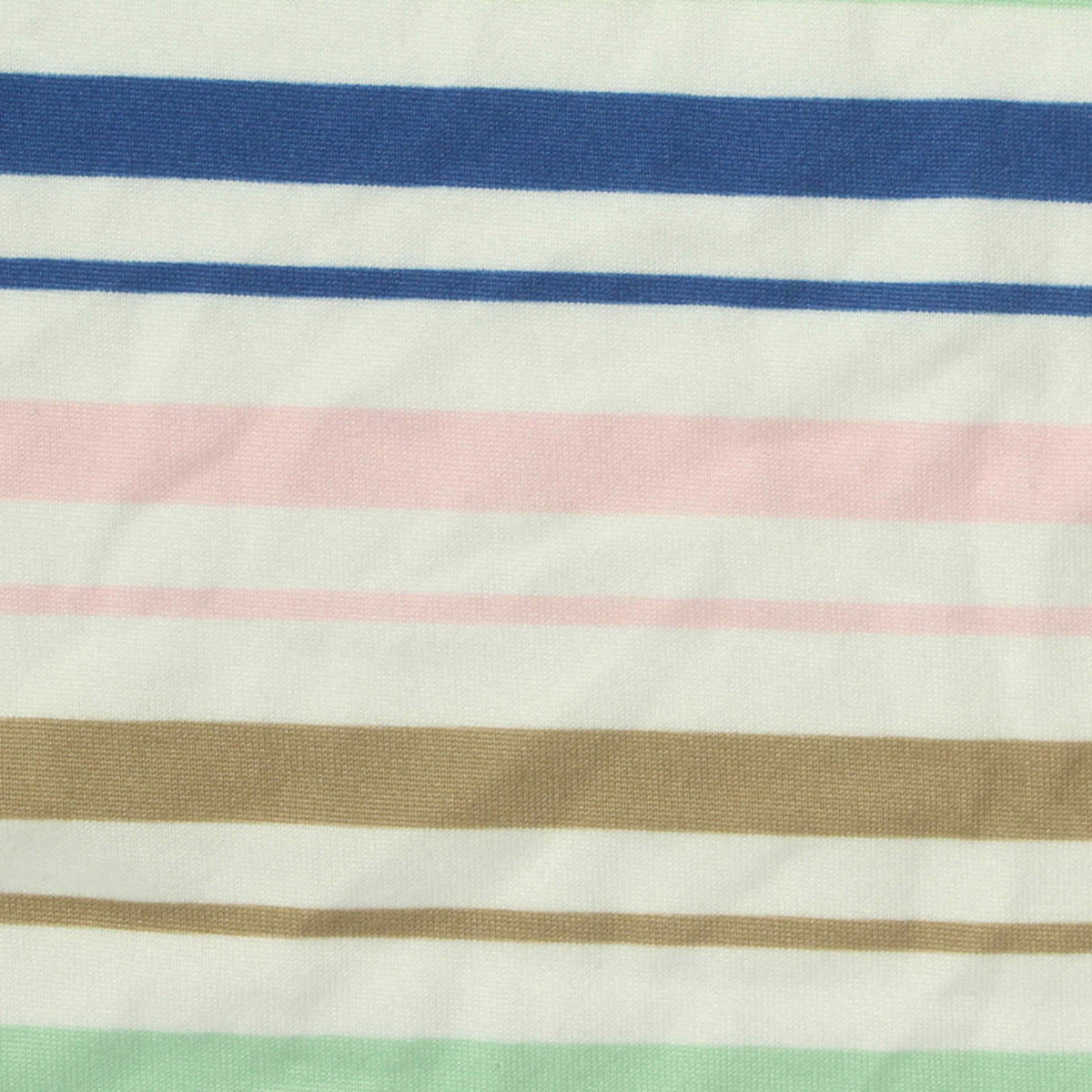 White Horizontal-Stripe Milk Silk Knit, Polyester