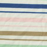 White Horizontal-Stripe Milk Silk Knit, Polyester