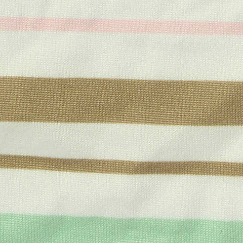 White Horizontal-Stripe Milk Silk Knit, Polyester
